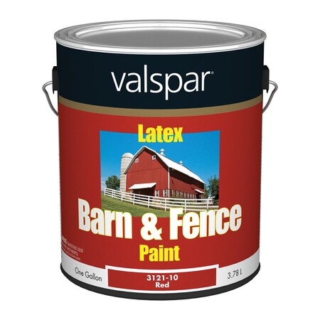 Valspar Fence Paint, Flat, Oil Base, Barn Red, 1 gal 018.3121-10.007